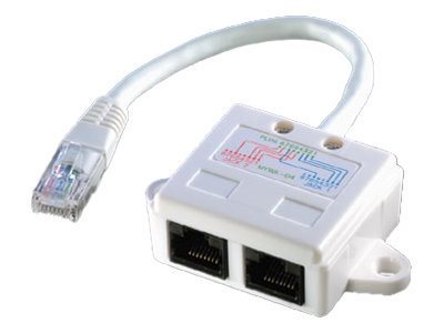 RS PRO 2-Port RJ45 T-Adapter, Cat5e, Unshielded