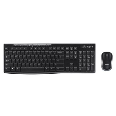 [310100-920-004512] TASTIERA+MOUSE WIRELESS LOGITECH RETAIL MK270 OTTICO NERO USB