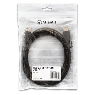 [310100-P019-UB2-AAMF-3] CAVO PROLUNGA USB2.0 AA M/F 3MT 