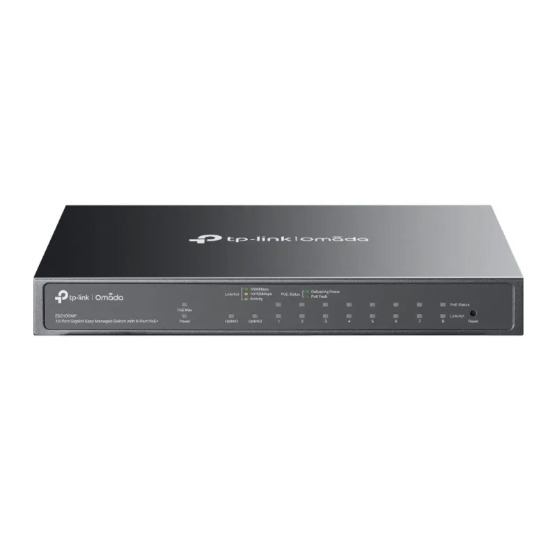 [310100-ES210GMP] SWITCH 10P LAN GIGABIT POE+ TP-LINK ES210GMP EASY MANAGED 8P GIGABIT POE