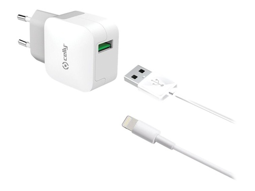 [TCUSBLIGHT] Alimentatore Celly TCUSBLIGHT - 2,4 A (USB) con cavo Lightning